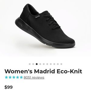 KIZIK - Madrid Eco Knit - BLACK ON BLACK - Non-Slip Bartending Shoes - SLIP ON!